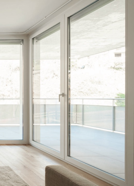 VEKA catalogue reference image of a white uPVC glazed door opening to a balcony